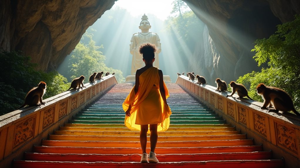 climbing batu caves steps