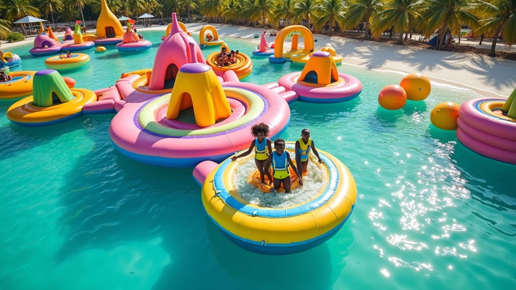 inflatable island family adventure