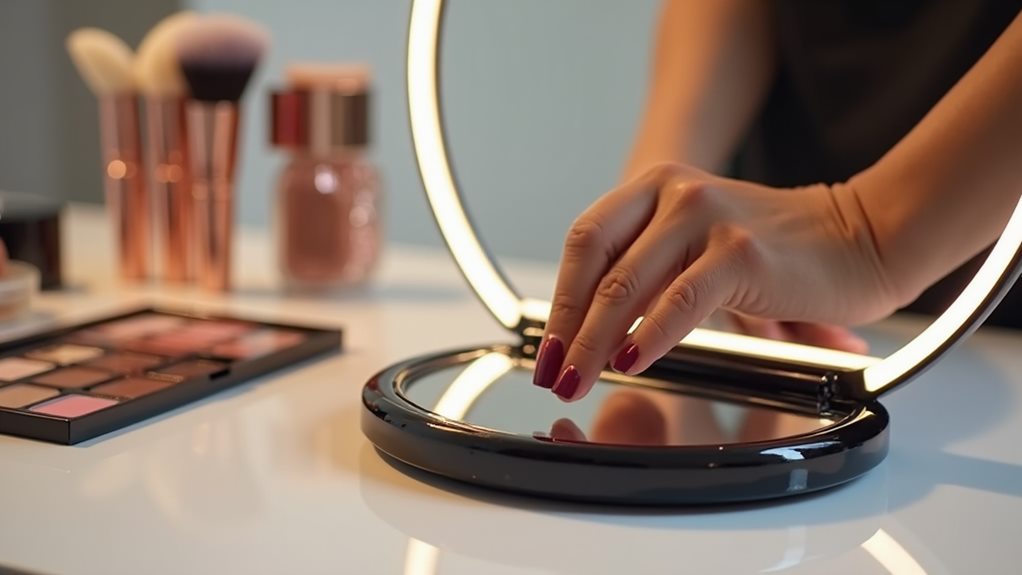 modern illuminated makeup station