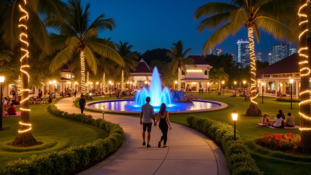 urban nighttime park exploration